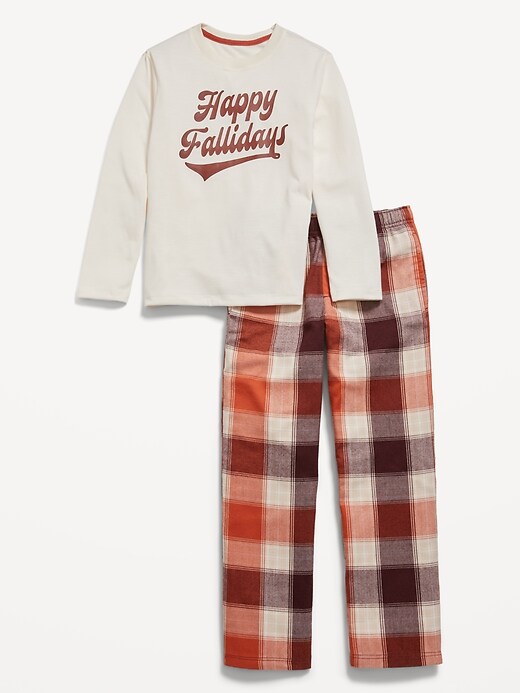 Graphic Pajama T-Shirt & Straight Pajama Pants Set for Boys