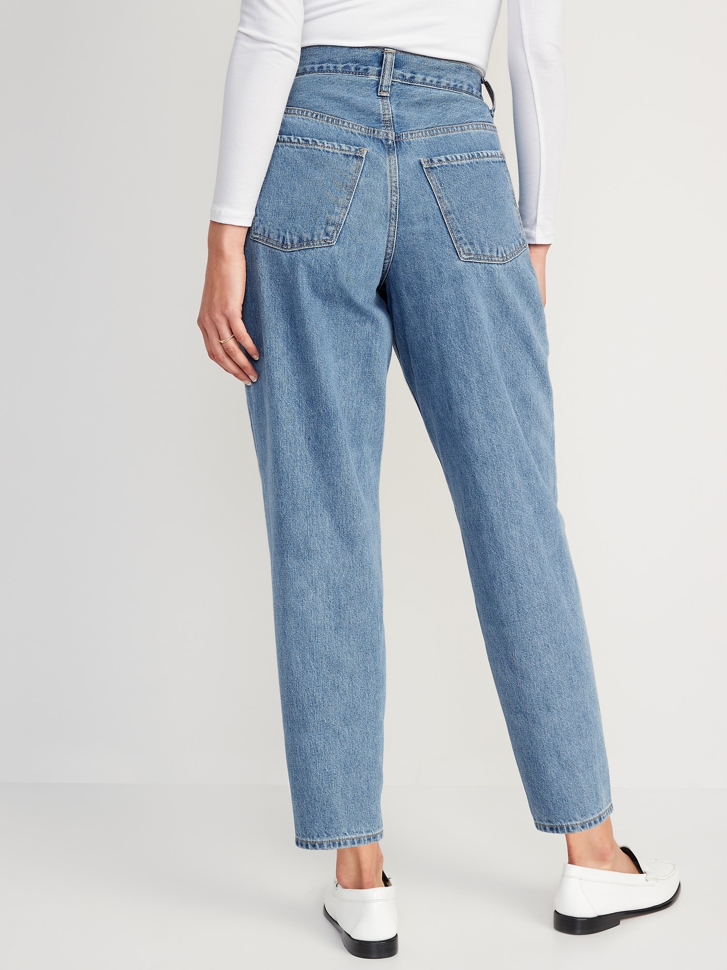 Extra High-Waisted Ripped Non-Stretch Balloon Jeans | Old Navy