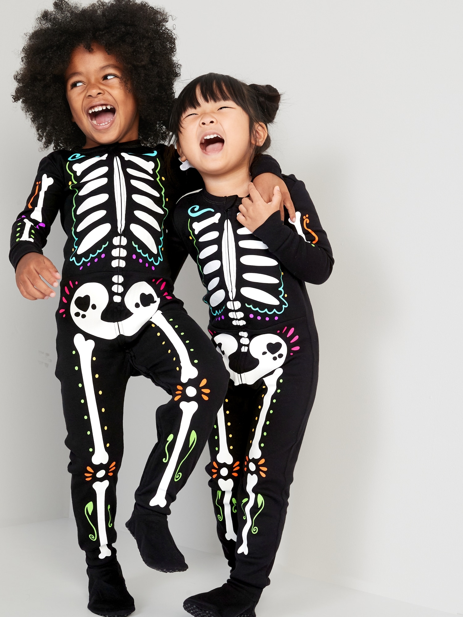 Unisex Matching Halloween Footed One-Piece Pajamas for Toddler & Baby ...