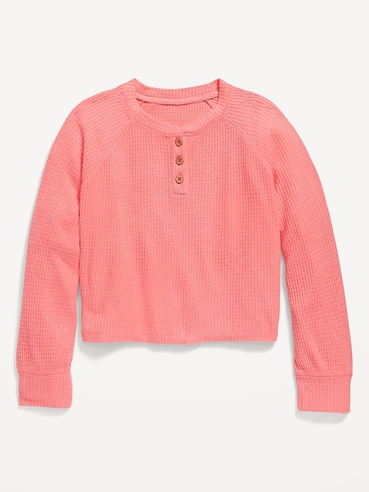 View large product image 1 of 2. Thermal-Knit Long-Sleeve Henley Top for Girls