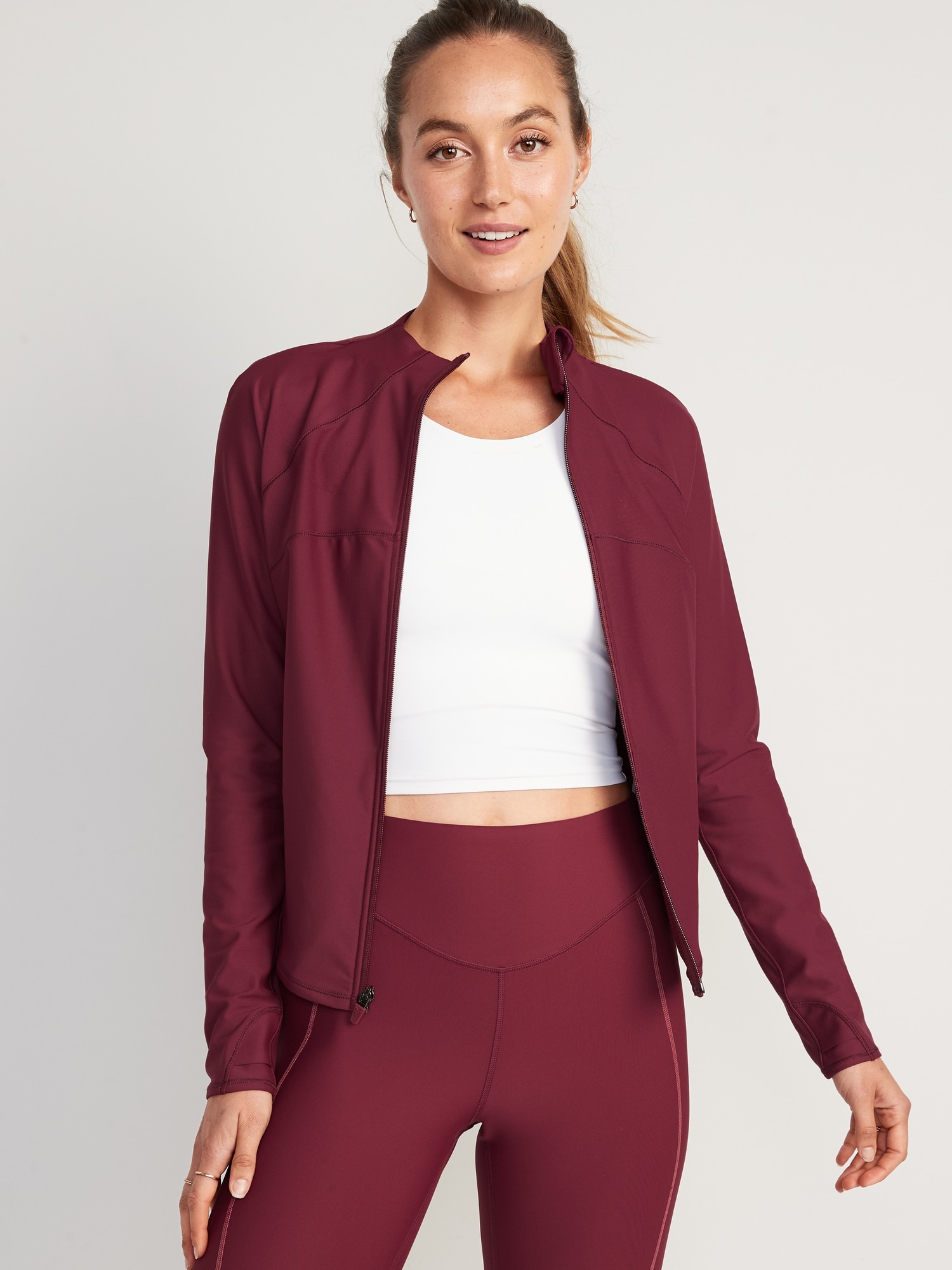 PowerSoft Cropped Full-Zip Performance Jacket for Women | Old Navy