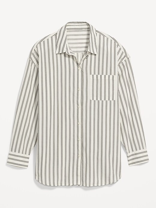 Image number 4 showing, Oversized Striped Boyfriend Shirt for Women