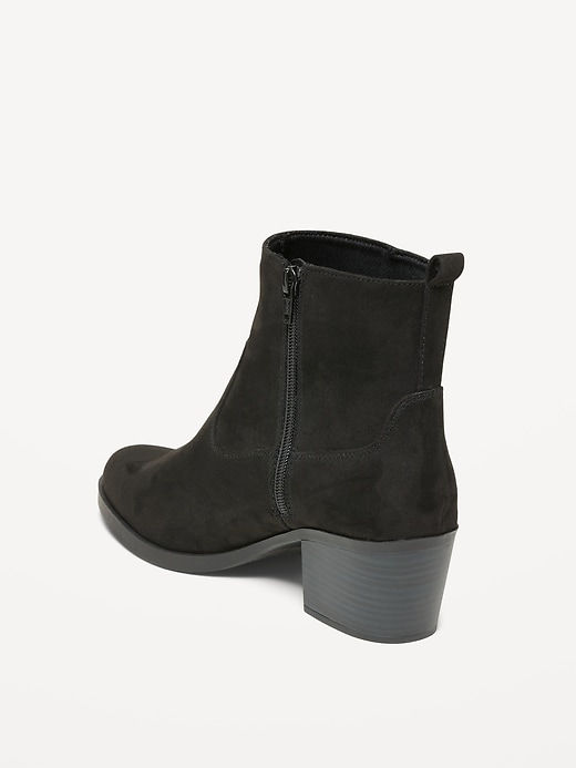 Image number 6 showing, Faux-Suede Western Ankle Boots