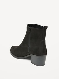 Faux-Suede Western Ankle Boots for Women