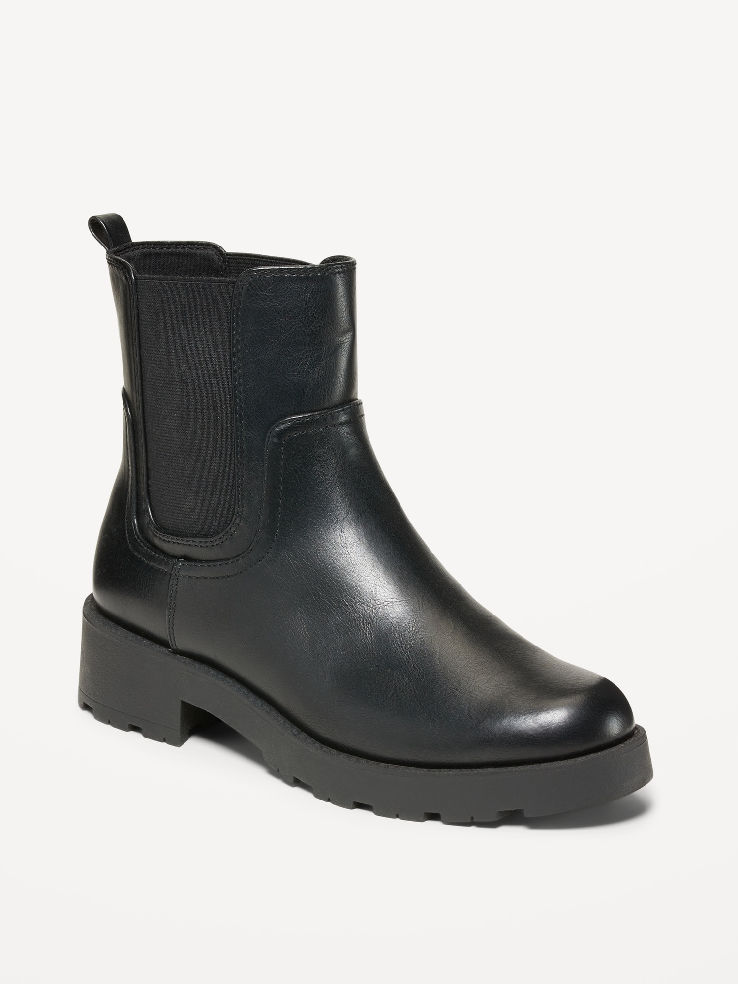 Old Navy Faux-Leather Chelsea Boots black. 1