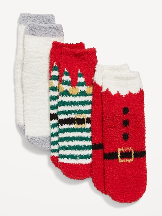 View large product image 1 of 1. Gender-Neutral Cozy Crew Socks 3-Pack for Kids