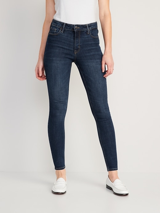 Image number 1 showing, High-Waisted Rockstar Super-Skinny Jeans for Women