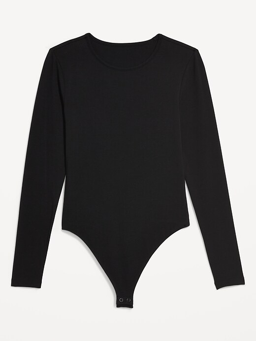Image number 4 showing, Long-Sleeve Jersey Thong Bodysuit