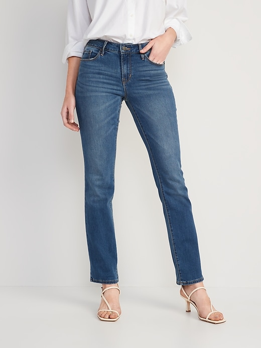 Image number 1 showing, Mid-Rise Kicker Boot-Cut Jeans for Women