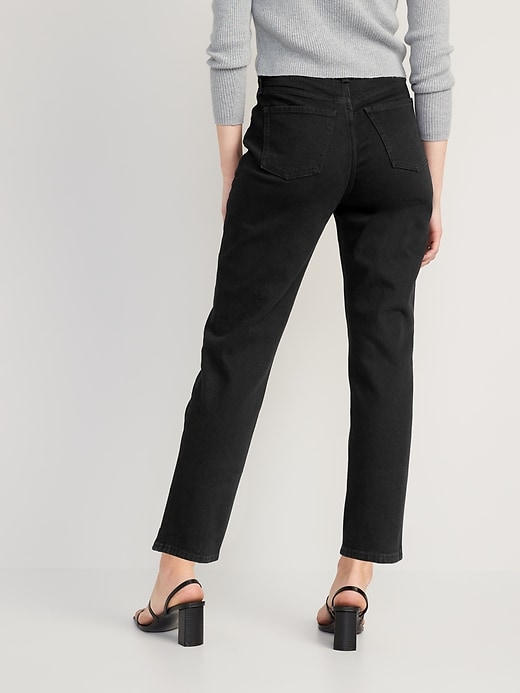 Image number 2 showing, Extra High-Waisted Sky-Hi Straight Black Jeans for Women