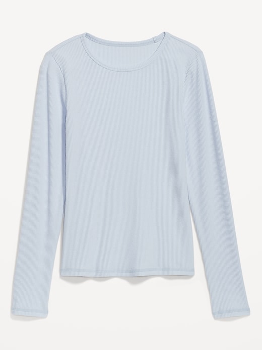 Image number 4 showing, Plush Long-Sleeve Rib-Knit Slim-Fit T-Shirt