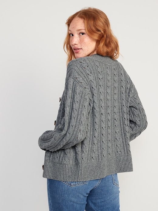 Image number 2 showing, Cable-Knit Cardigan Sweater for Women