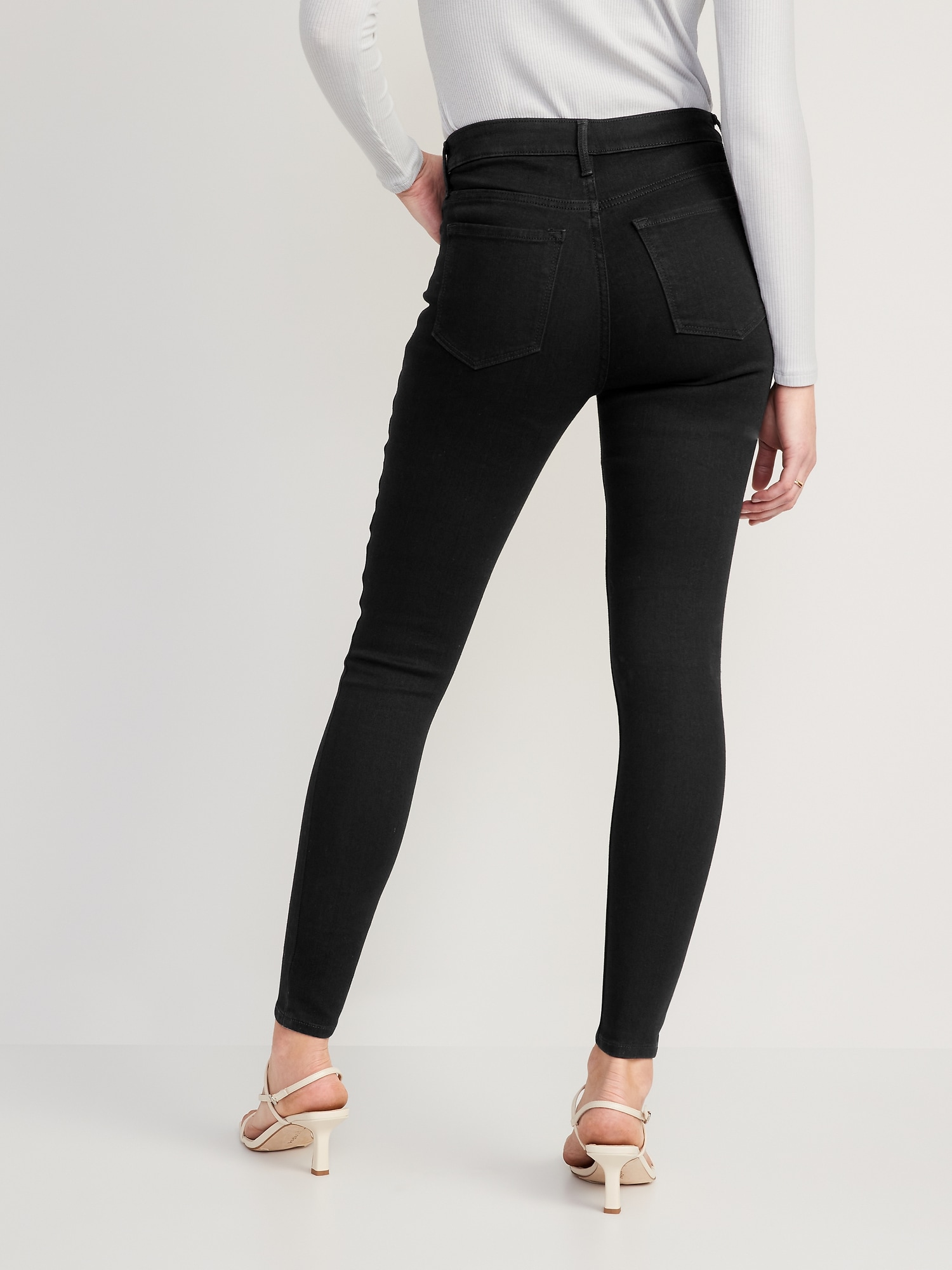 high rise black skinny jeans