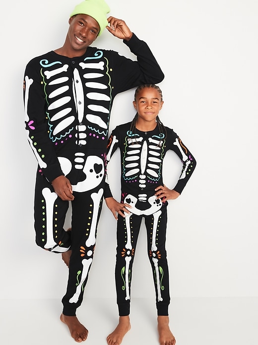 View large product image 2 of 2. Matching Halloween One-Piece Pajamas