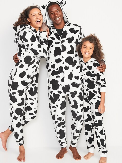 Image number 4 showing, Gender-Neutral Matching Cow One-Piece Costume for Adults