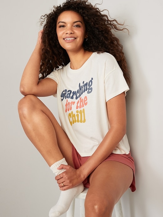 Image number 3 showing, Sunday Sleep Cropped Lounge T-Shirt