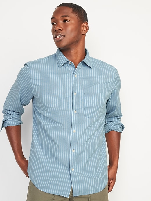 Old Navy Regular-Fit Non-Stretch Everyday Oxford Shirt for Men. 5