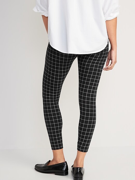 Image number 2 showing, High-Waisted Plaid Ankle Leggings for Women