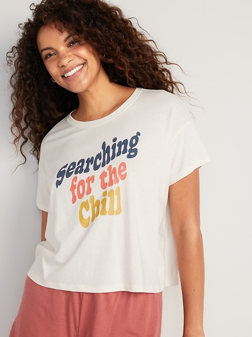 Sunday Sleep Cropped Lounge T-Shirt | Old Navy