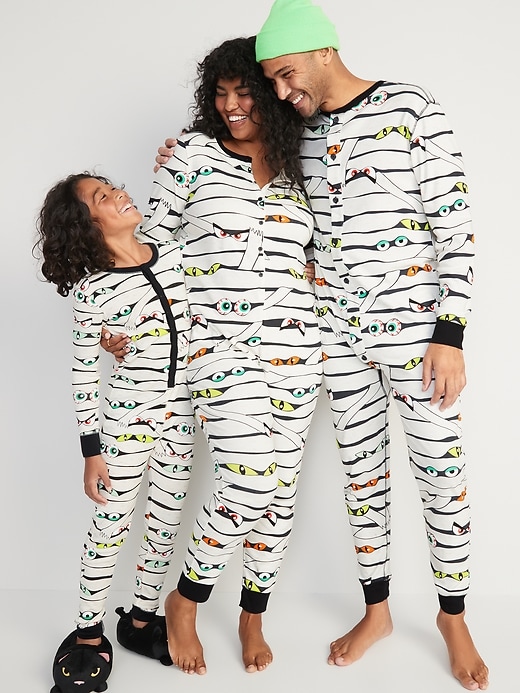 Image number 3 showing, Matching Printed One-Piece Pajamas