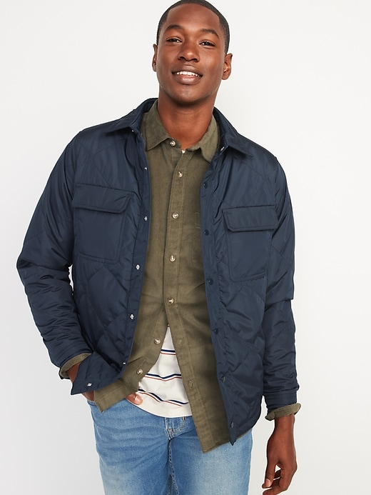 Image number 1 showing, Water-Resistant Onion-Quilted Shacket for Men