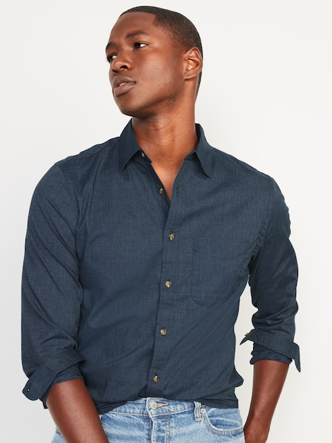 Slim Fit Built-In Flex Poplin Everyday Shirt