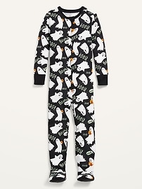 View large product image 3 of 3. Unisex Matching Halloween Footed One-Piece Pajamas for Toddler & Baby