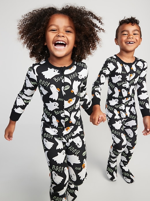 View large product image 1 of 3. Unisex Matching Halloween Footed One-Piece Pajamas for Toddler & Baby