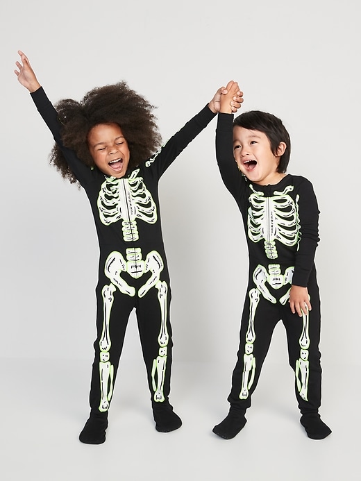 View large product image 1 of 3. Unisex Matching Halloween Footed One-Piece Pajamas for Toddler & Baby