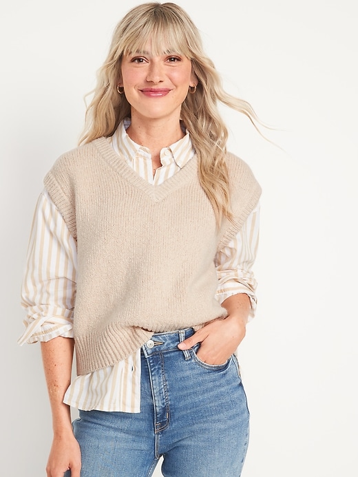 Image number 1 showing, Slouchy Layering Sweater Vest for Women