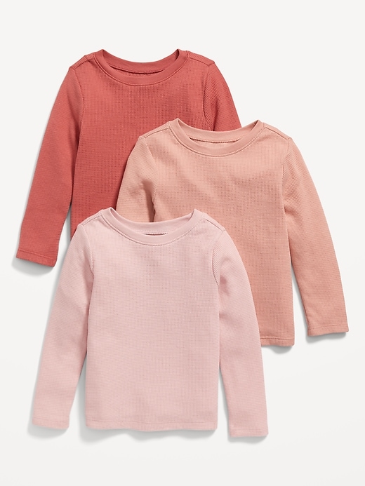 View large product image 1 of 1. Unisex Thermal-Knit Long-Sleeve T-Shirt 3-Pack for Toddler