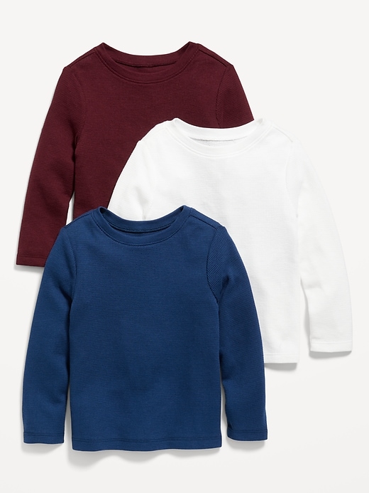 View large product image 1 of 1. Unisex Thermal-Knit Long-Sleeve T-Shirt 3-Pack for Toddler