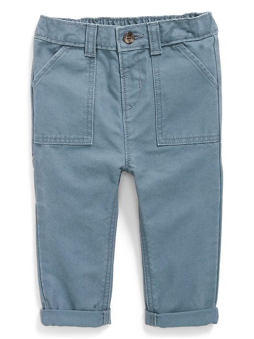 Unisex Loose Taper Canvas Workwear Pants for Baby