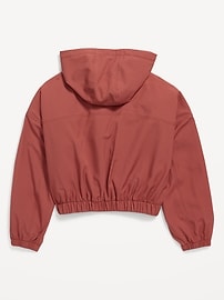 Loose StretchTech Zip-Front Hooded Jacket for Girls