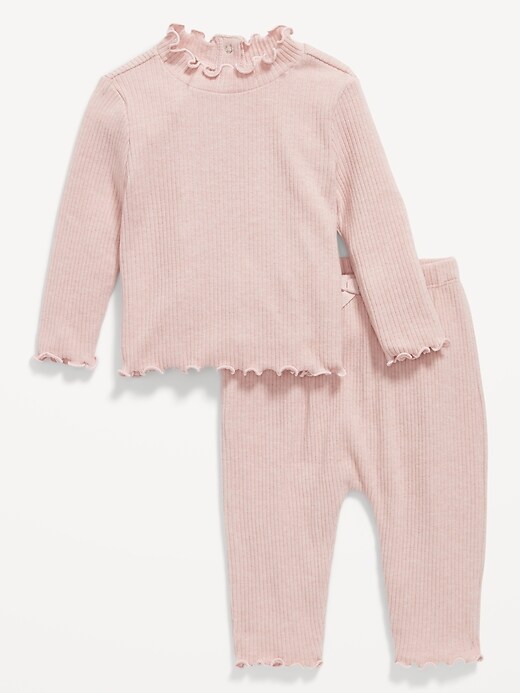 Plush-Knit Lettuce-Edge Top and Pants Set for Baby | Old Navy