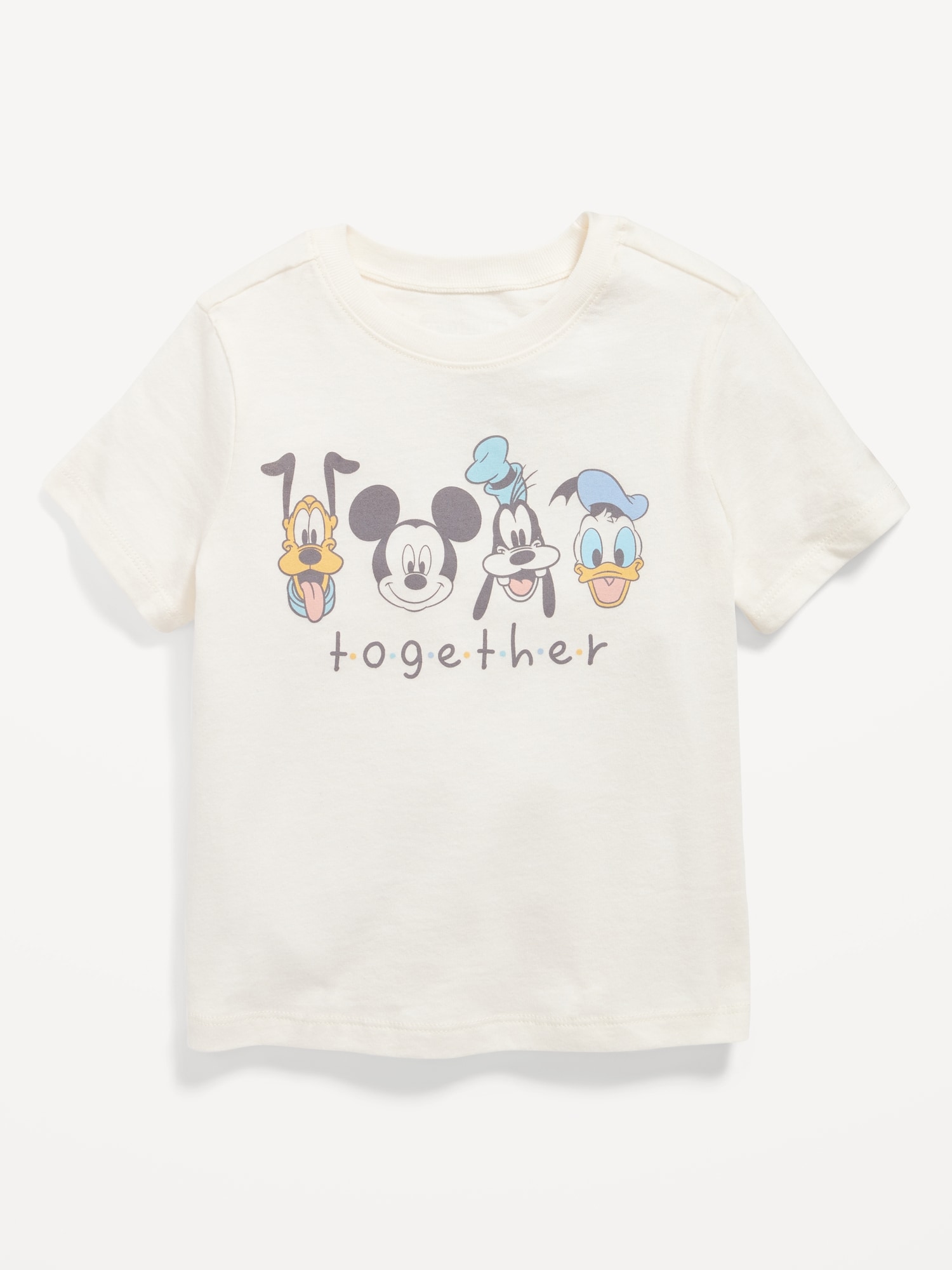 Old Navy Disney© Mickey Mouse & Friends "Together" Unisex T-Shirt for Toddler white. 1