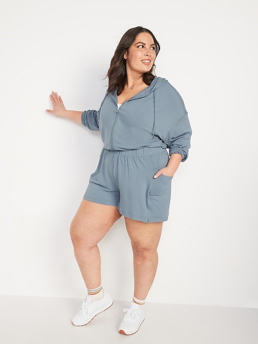 Image number 6 showing, Live-In Hooded French-Terry Romper -- 3-inch inseam