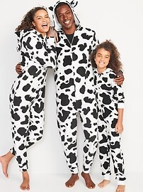 View large product image 4 of 4. Gender-Neutral Matching Cow One-Piece Costume for Kids