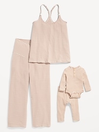 View large product image 3 of 3. Unisex 2-Piece Rib-Knit Henley Bodysuit and Leggings Layette Set for Baby