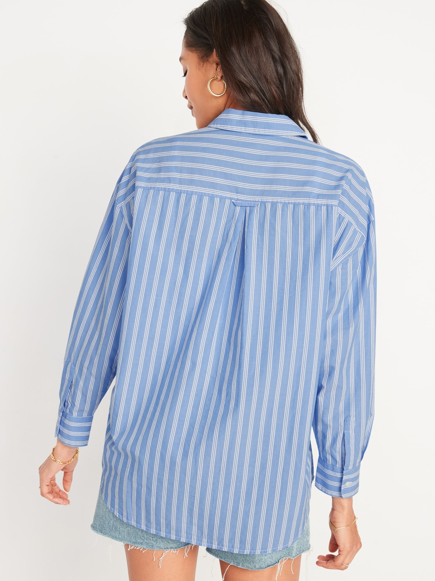 Oversized Striped Boyfriend Shirt | Old Navy