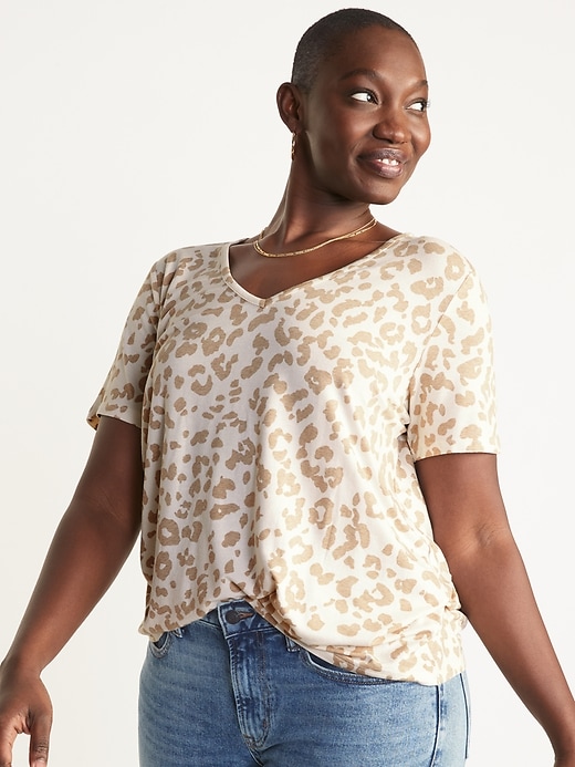 Image number 1 showing, Short-Sleeve Luxe Printed T-Shirt for Women