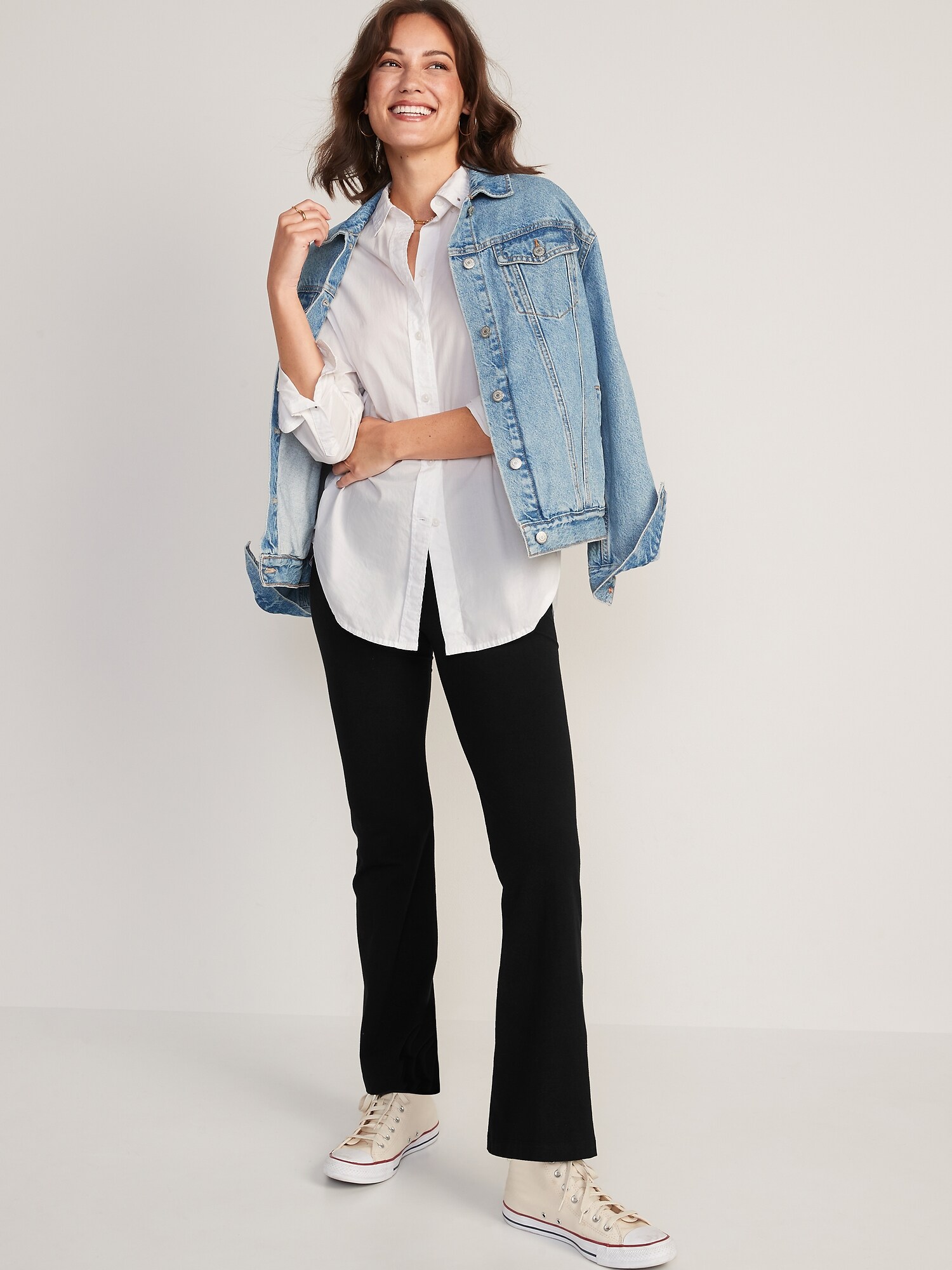 Женские леггинсы Old Navy High-Waisted Flare, цвет: Чёрный — фото 3