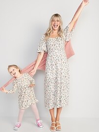 Long-Sleeve Floral Swing Dress for Toddler Girls