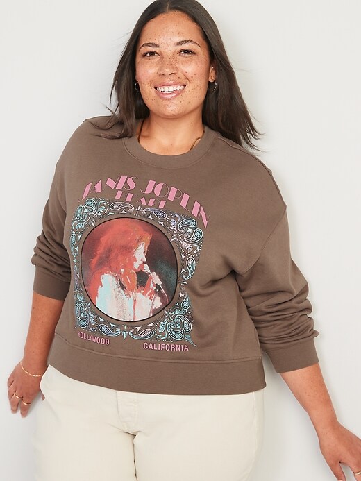 Image number 7 showing, Oversized Licensed Rock Star Cropped Sweatshirt