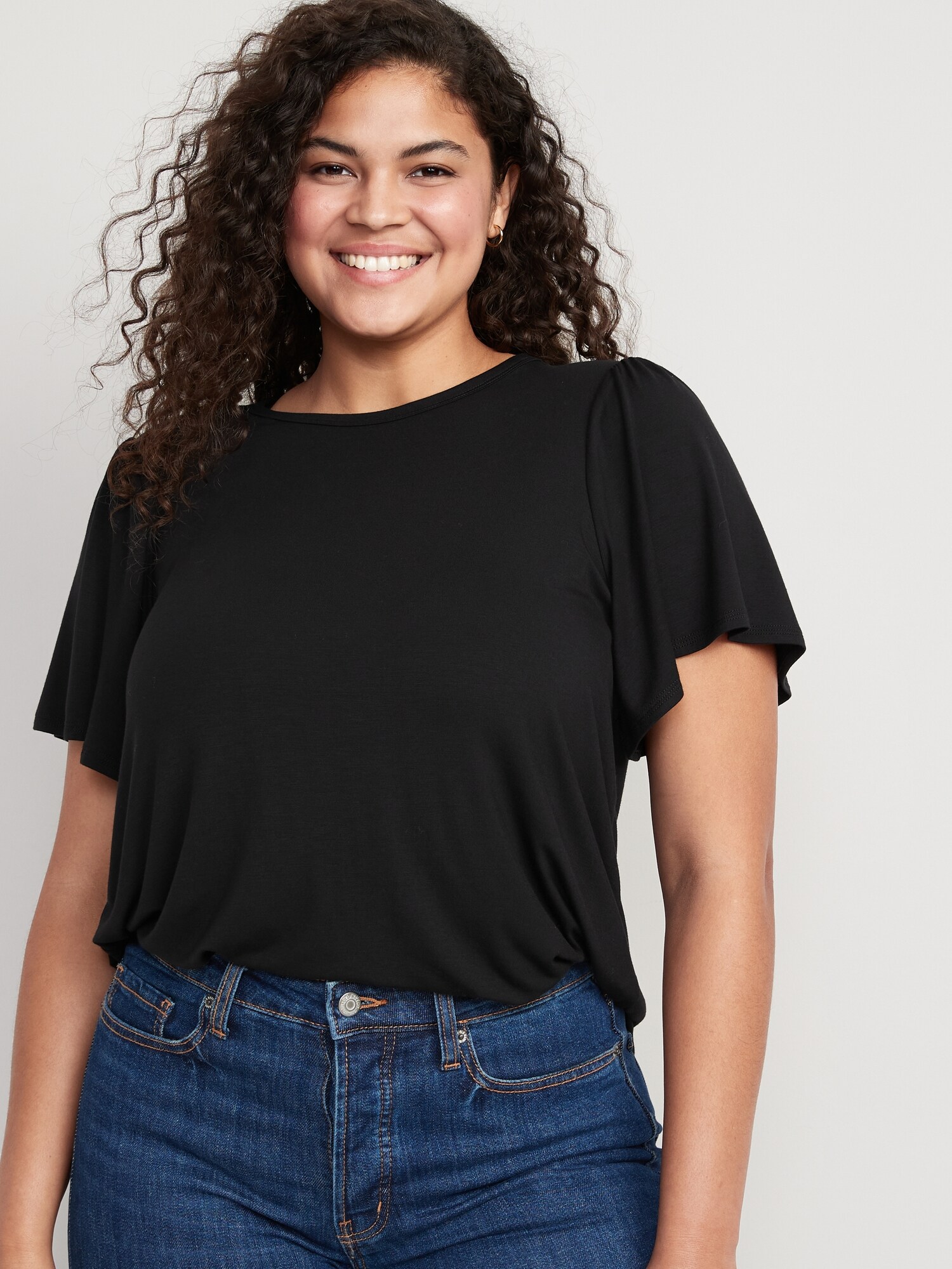 Luxe Flutter-Sleeve Top for Women | Old Navy