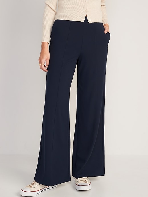 Image number 1 showing, High-Waisted PowerSoft Wide-Leg Pants for Women