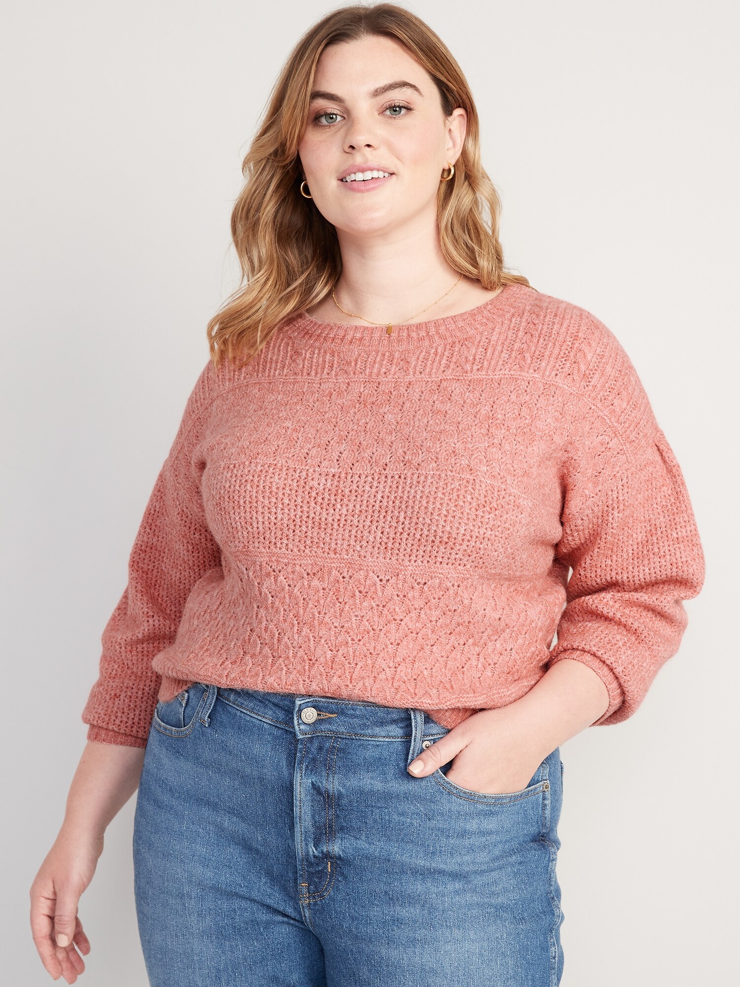 Cozy PlushYarn TexturedKnit Sweater Old Navy