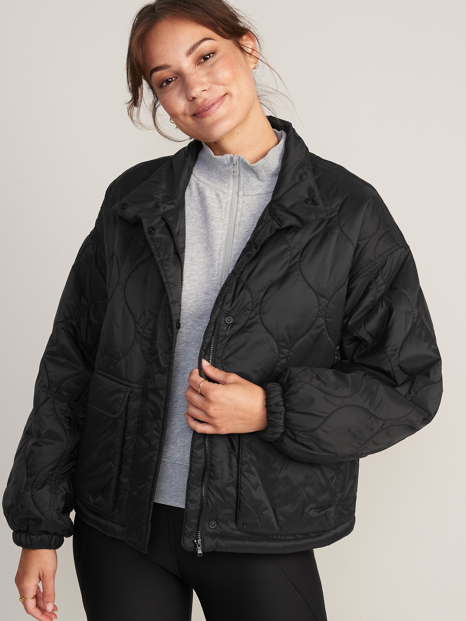 Packable Oversized Water-Resistant Quilted Jacket | Old Navy