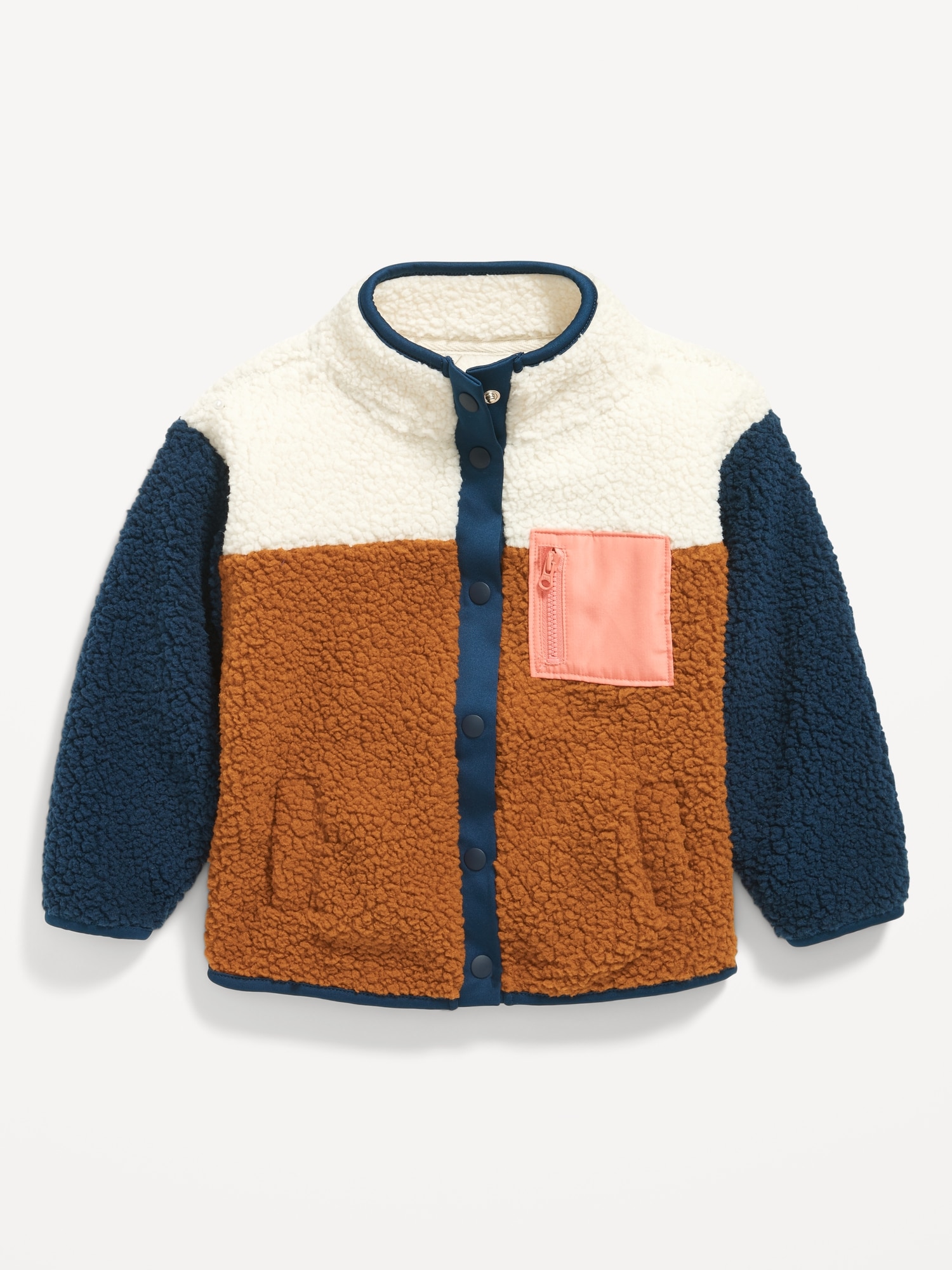 Unisex Color-Block Sherpa Jacket for Toddler | Old Navy