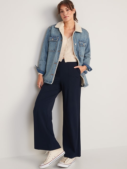 Image number 3 showing, High-Waisted PowerSoft Wide-Leg Pants for Women